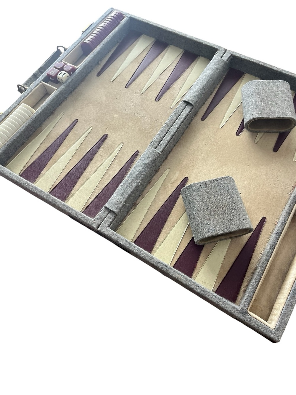 Vintage 1970s Backgammon Game Suitcase Style